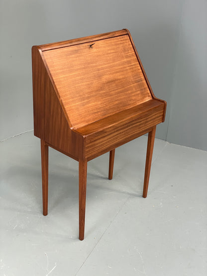 Vintage Teak Writing Desk 1950s Mid Century Retro Drop Door Solid Legs EB12295