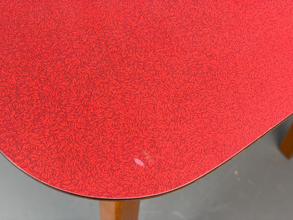 Vintage 1960s Kitchen Table Red Formica Retro Exposed Ply EB12194