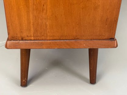 Vintage Glazed Bookcase Cabinet 1960s Mid Century Teak Shelving EB12629