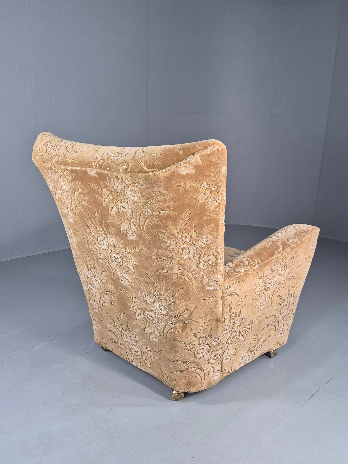 Vintage Lounge Chair 1960s Retro Minty floral wingback EB11846