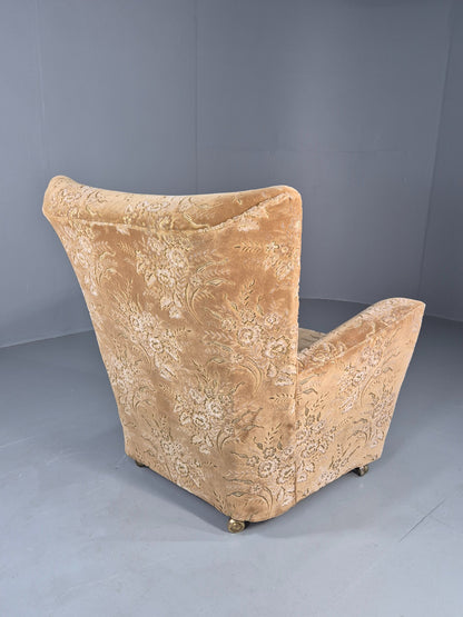 Vintage Lounge Chair 1960s Retro Minty floral wingback EB11846