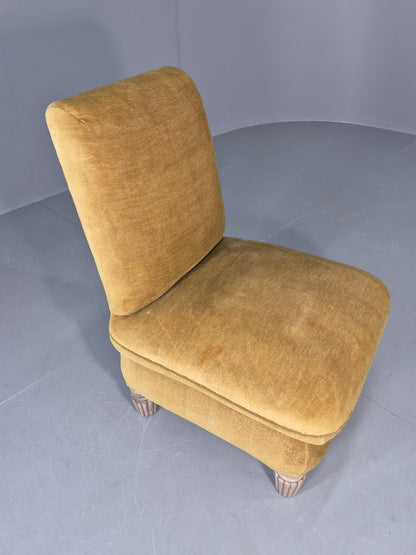 Vintage Danish Cocktail Chair 1930s Gold Velour on Fluted Legs  EB12680