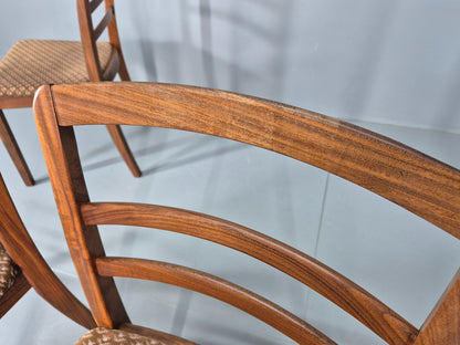 4 Vintage G plan Dining Chairs  Ladder Back Original Seats Teak 1970s EB12174