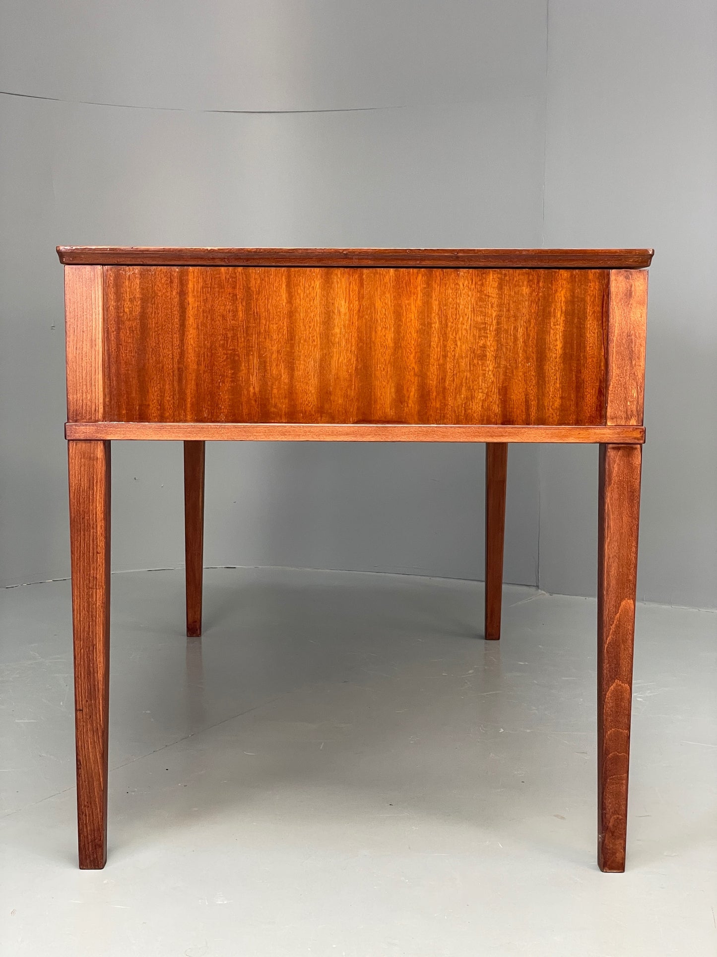 Vintage 1950s Mahogany Desk Mid Century Danish Drawers Brass EB10820