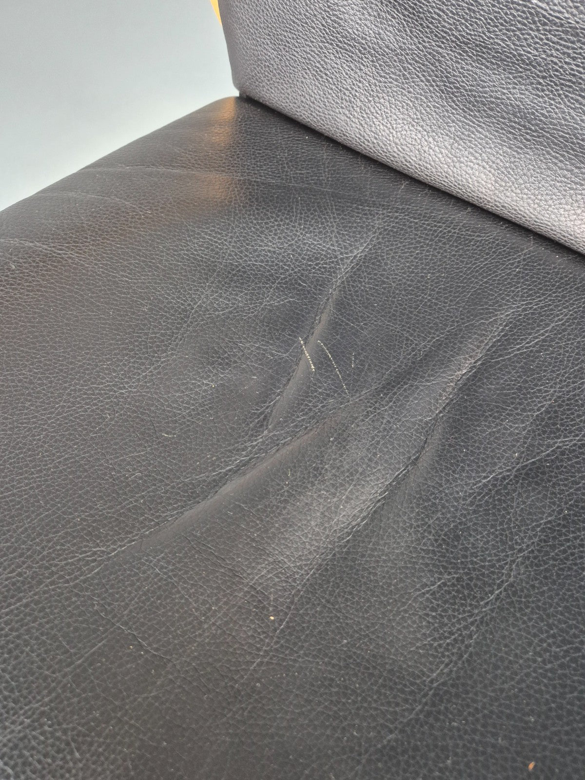 Vintage Danish Lounge Chair Leather and Bentwood 1980s Retro MCM EB13079