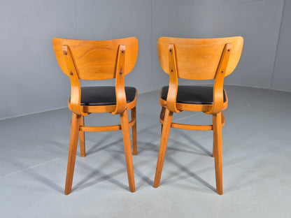 2 Vintage 1960s Dining Chairs with Bentwood Backs Apersite Brand Retro EB12224