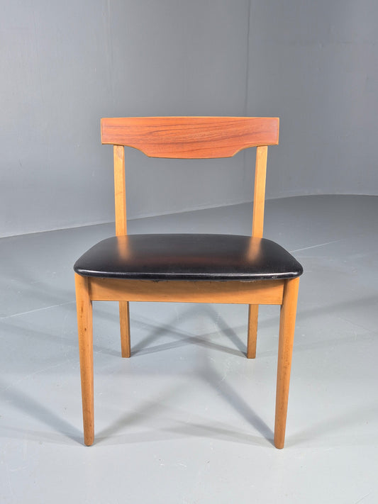 Vintage Teak Dining Chair 1960s Retro Mid Century Vinyl Seat EB11759