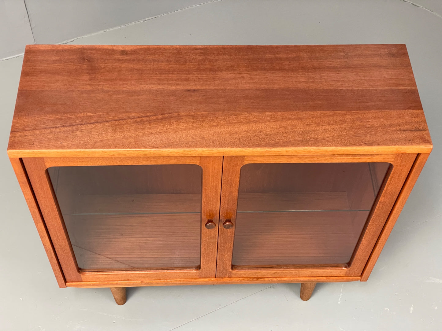 Vintage G Plan Bookcase Teak 1970s Glazed Doors Shelving Mid Century EB12900