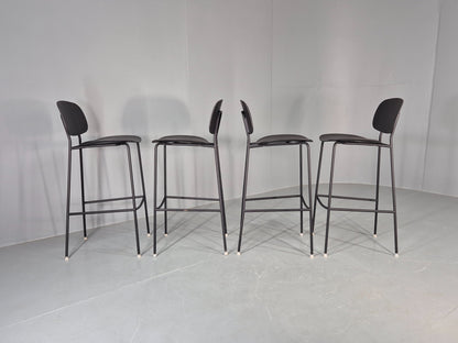 4 Tondina High Stools Infiniti Italian Design Black Plastic Pop Model  12998
