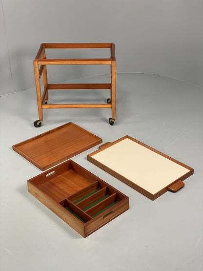 Vintage 1960s Serving Trolley Danish Formica Top Retro Adjustable EB11694 MWOO