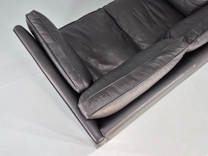 Vintage 2 Seater Sofa Stouby Danish Retro MCM Brown Leather 1980s EB12432