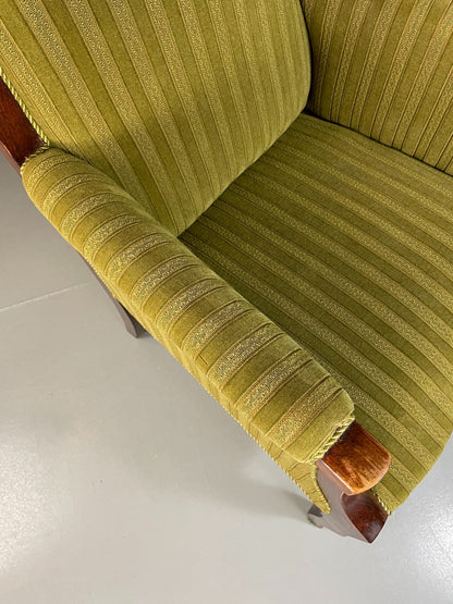 Antique Danish Lounge Chair Throne Type 1900s Green EB04587