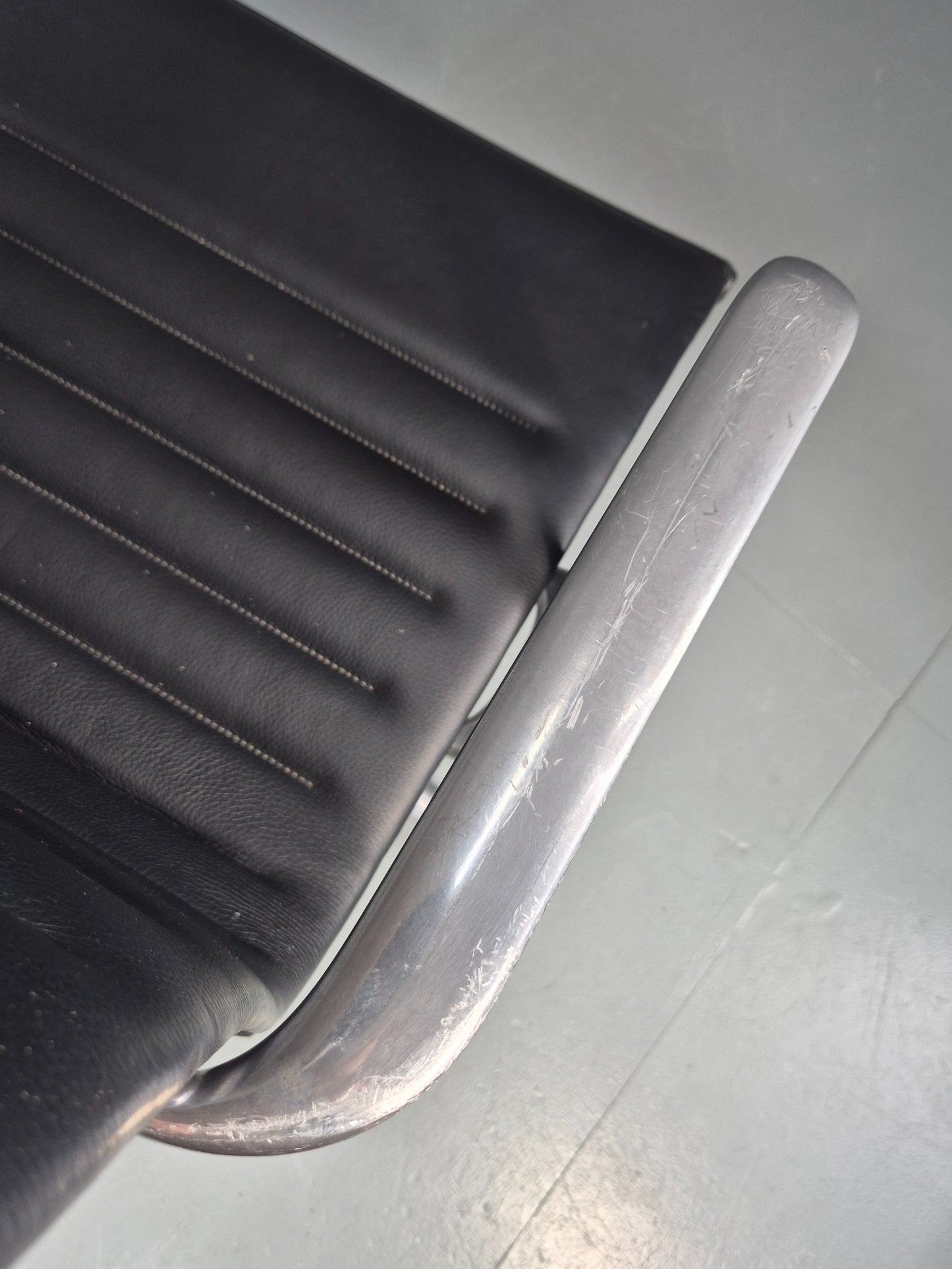 Vintage ICF Eames Style Office Chair Leather and Aluminium EB12243