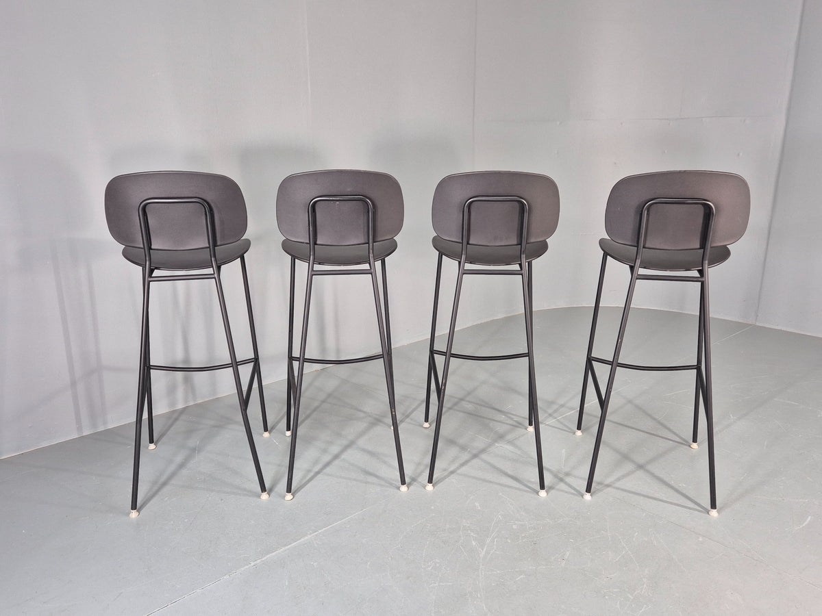 4 Tondina High Stools Infiniti Italian Design Black Plastic Pop Model  12998
