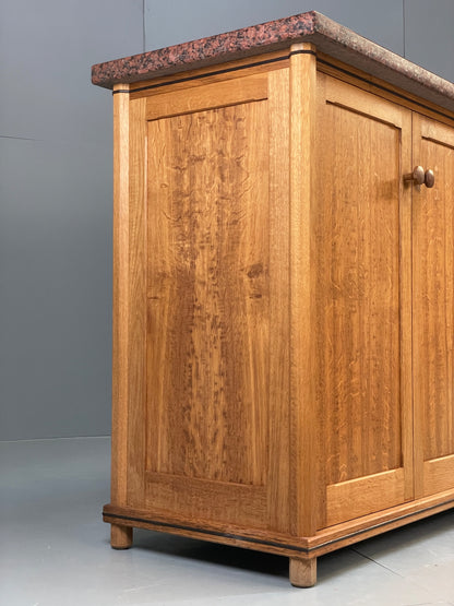 Modern Oak Granite Sideboard Solid Bespoke With Shelving Inlay EB13118
