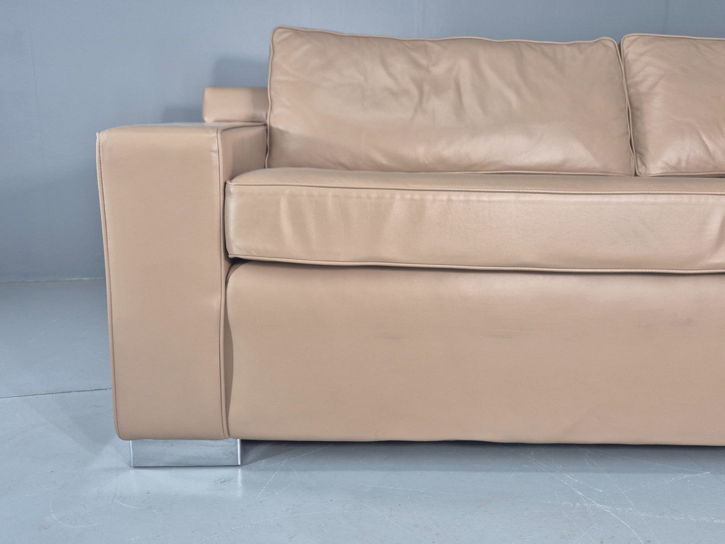 Modern Design 3 Seater Leather Sofa Moores Interiors Bespoke Quality EB11996