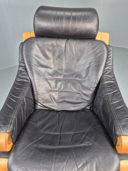 Vintage Danish Lounge Chair Skippers Apollo Mid Century 1970s Retro EB12124