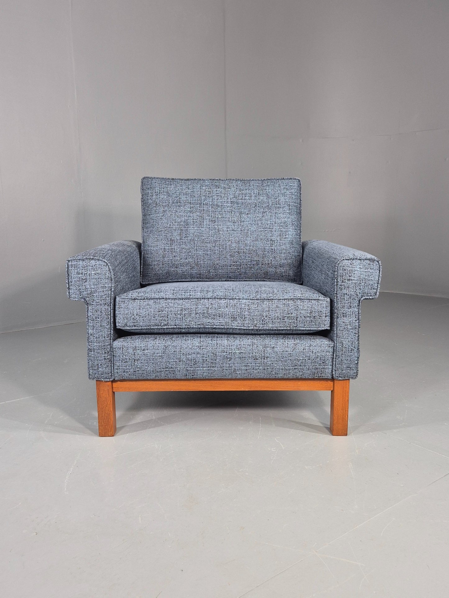 Vintage Mid Century Armchair 1960s Swedish Teak New Upholstery Retro EB11136