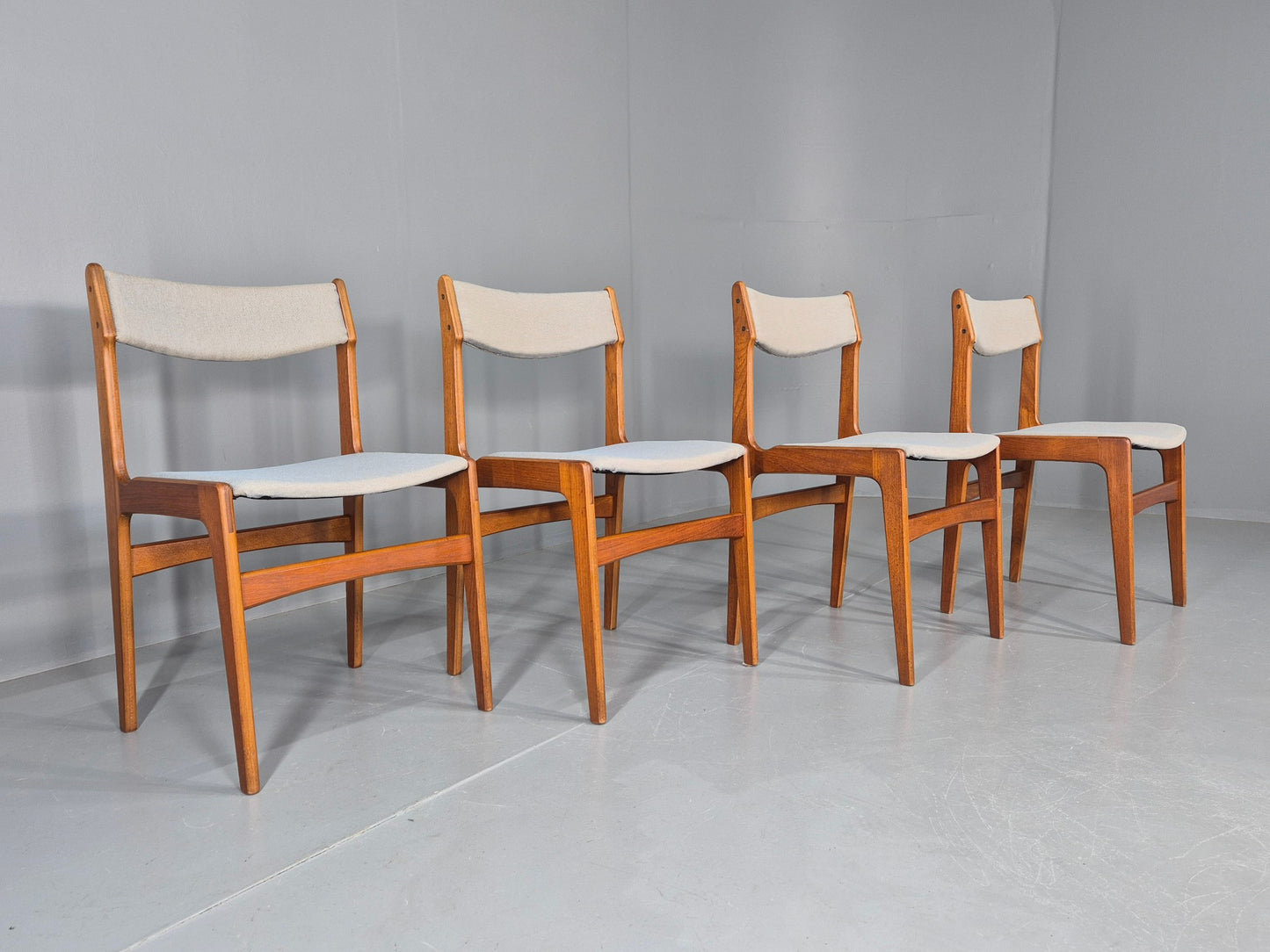 4 Mid Century Vintage Teak Dining Chairs Anderstrup Buch 1960s Retro  EB12106