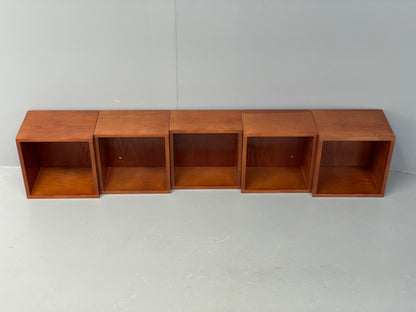 Floating Teak Cube Shelving Wall Mounted Custom Made Vintage Retro EB12300