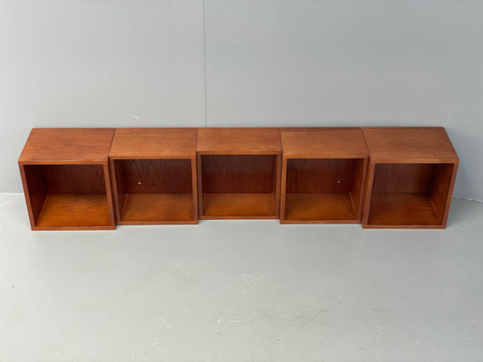 Floating Teak Cube Shelving Wall Mounted Custom Made Vintage Retro EB12300