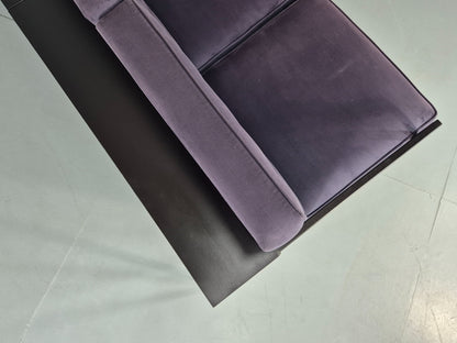 Vintage 3 Seater Sofa Modern Design Orange Box Lossit Purple Velvet EB12807