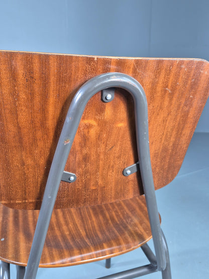 Vintage Danish Steel and Plywood Dining or Workspace Chair 1960s MCM  EB12474