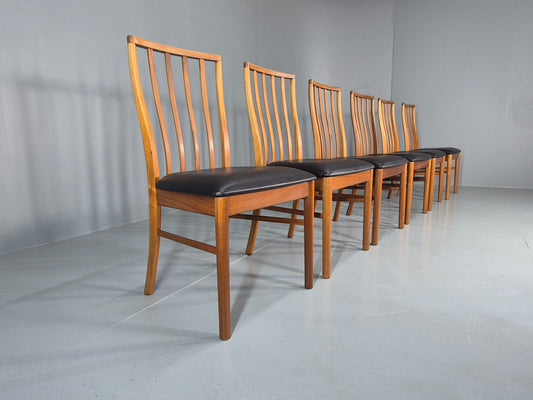 6 Vintage McIntosh Dining Chairs Original Vinyl Seats Mid Century 1960s EB13023