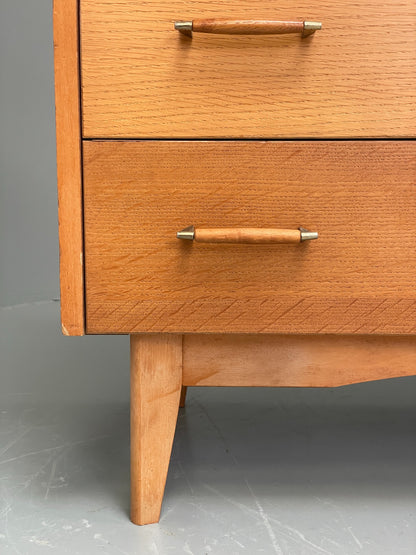 Vintage Chest Of Drawers By Lebus 1960s Oak Veneer Retro Mid Century EB12199