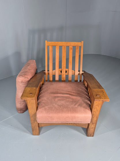 Vintage Stickley  Mission Chair Leather Upholstery Arts and Crafts Oak EB12483