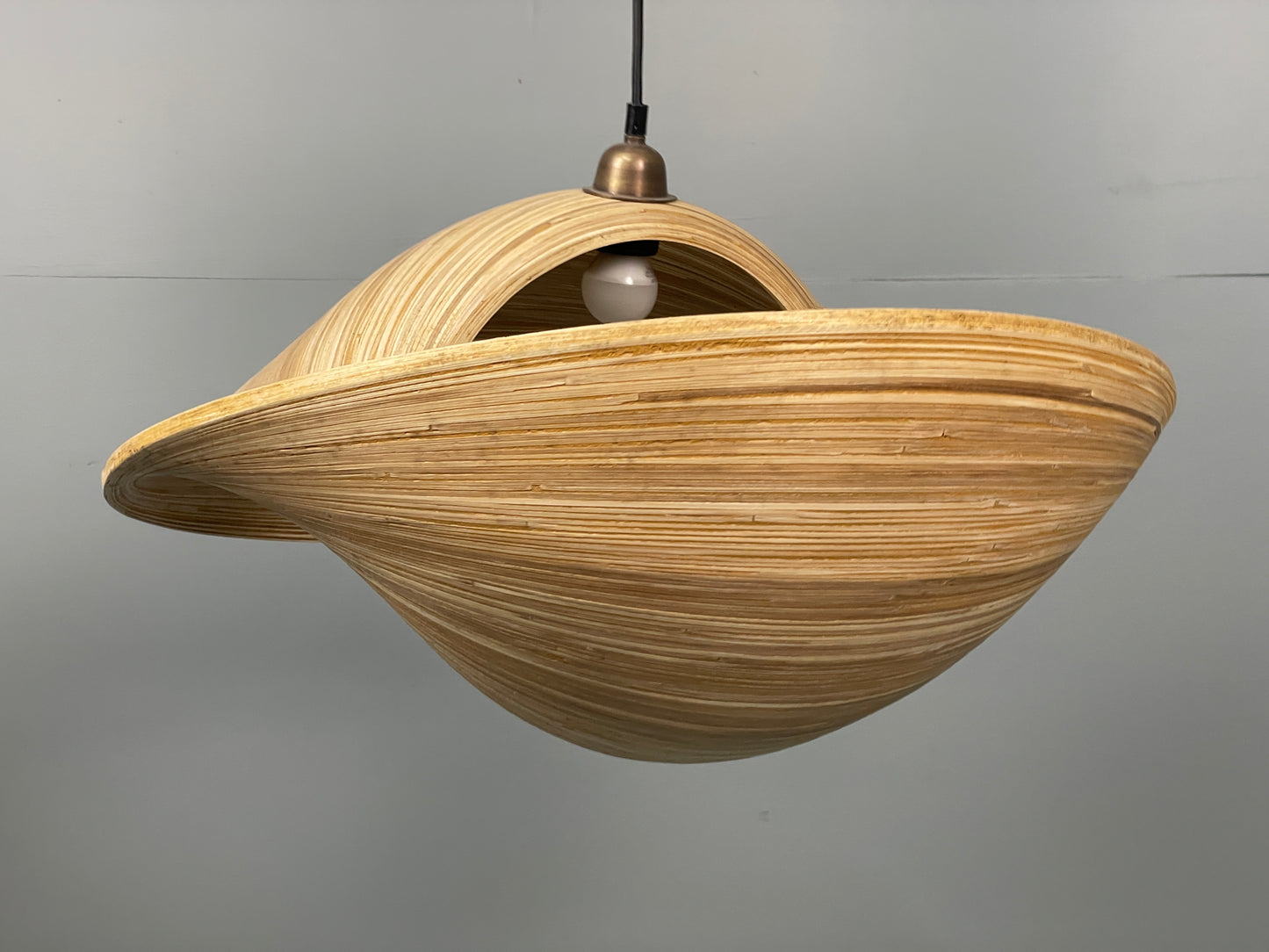 Verza Bamboo Pendant Lamp Freeform Shape Sustainable Handcrafted