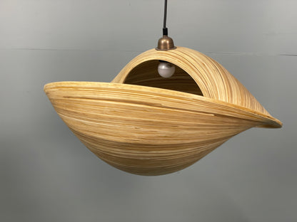 Verza Bamboo Pendant Lamp Freeform Shape Sustainable Handcrafted