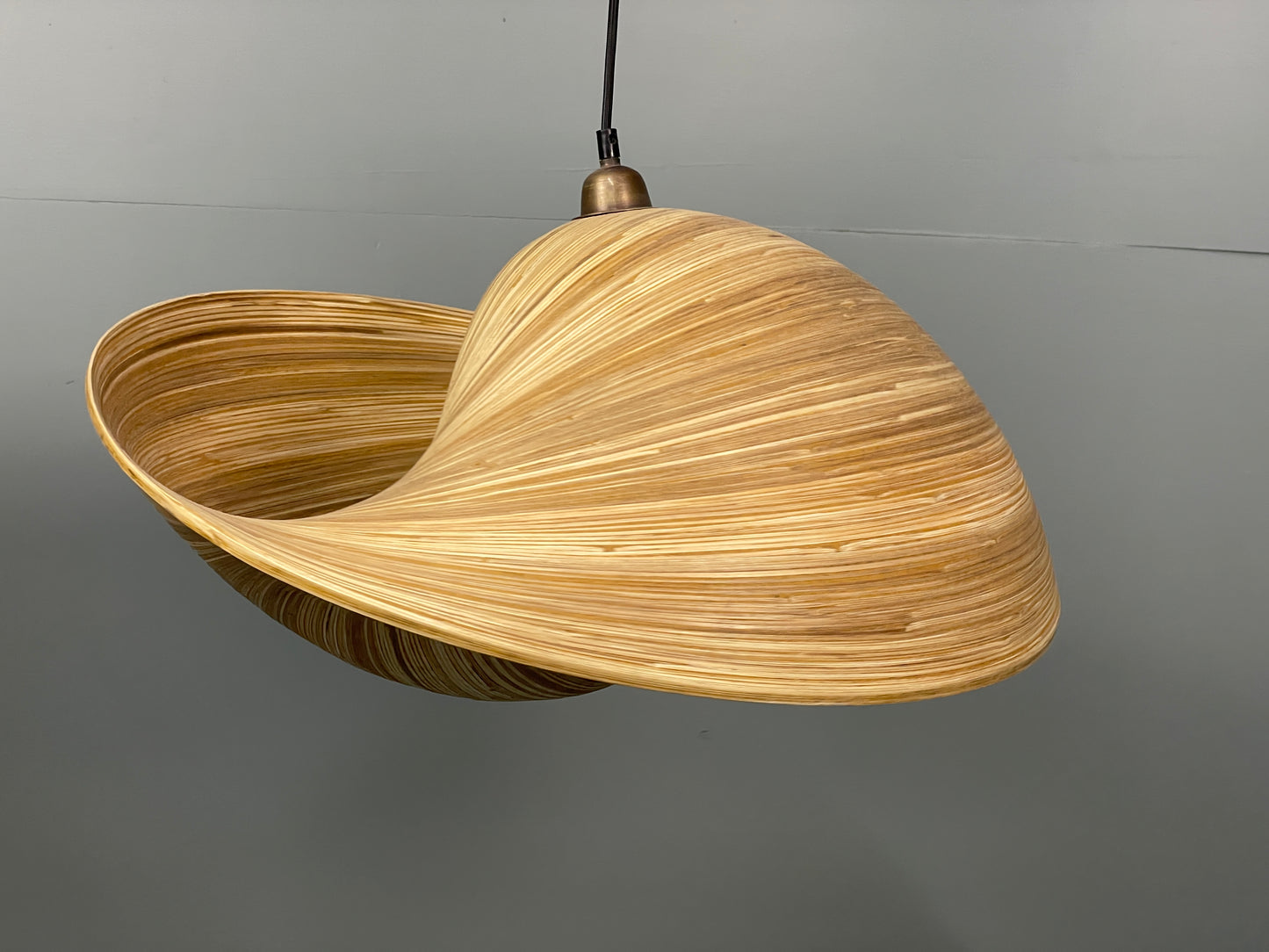Verza Bamboo Pendant Lamp Freeform Shape Sustainable Handcrafted
