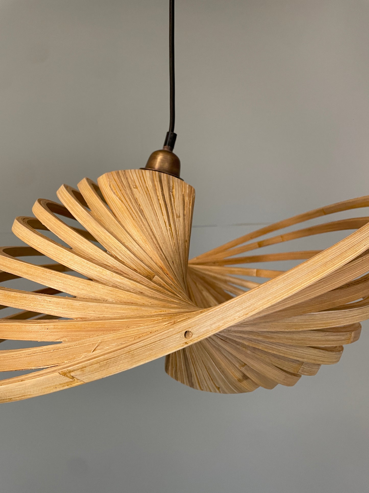 Dua Bamboo Pendant Lamp Freeform Shape Sustainable Handcrafted