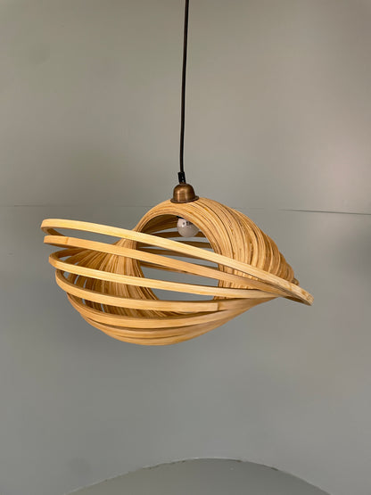 Dua Bamboo Pendant Lamp Freeform Shape Sustainable Handcrafted