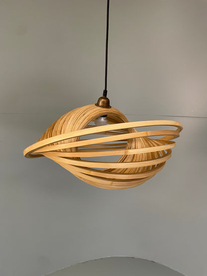 Dua Bamboo Pendant Lamp Freeform Shape Sustainable Handcrafted