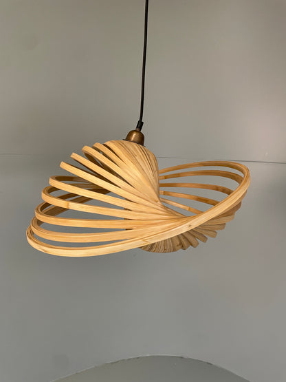 Dua Bamboo Pendant Lamp Freeform Shape Sustainable Handcrafted