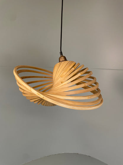 Dua Bamboo Pendant Lamp Freeform Shape Sustainable Handcrafted