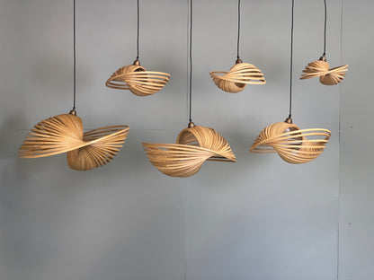Dua Bamboo Pendant Lamp Freeform Shape Sustainable Handcrafted