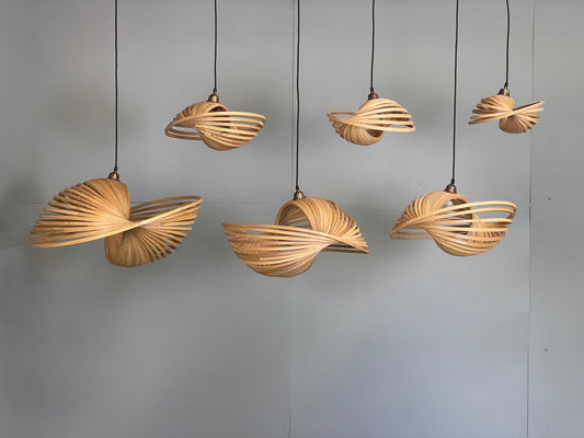 Dua Bamboo Pendant Lamp Freeform Shape Sustainable Handcrafted