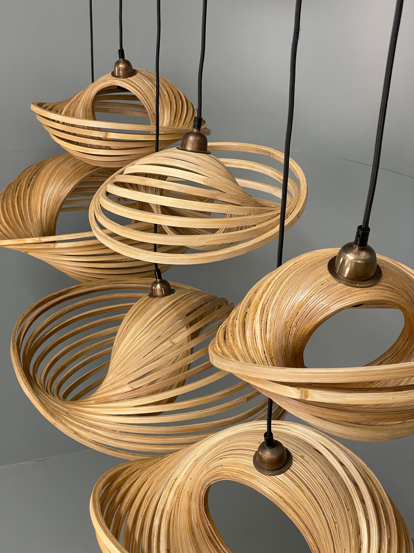 Dua Bamboo Pendant Lamp Freeform Shape Sustainable Handcrafted