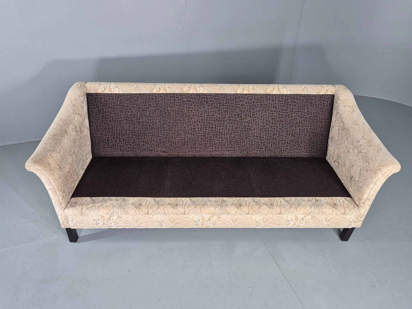 Vintage Danish 3 seater Sofa 1980s Floral Cotton Velour retro MCM EB12562
