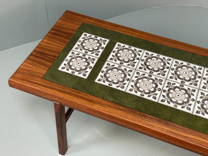 Vintage Rosewood Coffee Table 1960s Tile Topped By Arrebo Mid Century EB10871