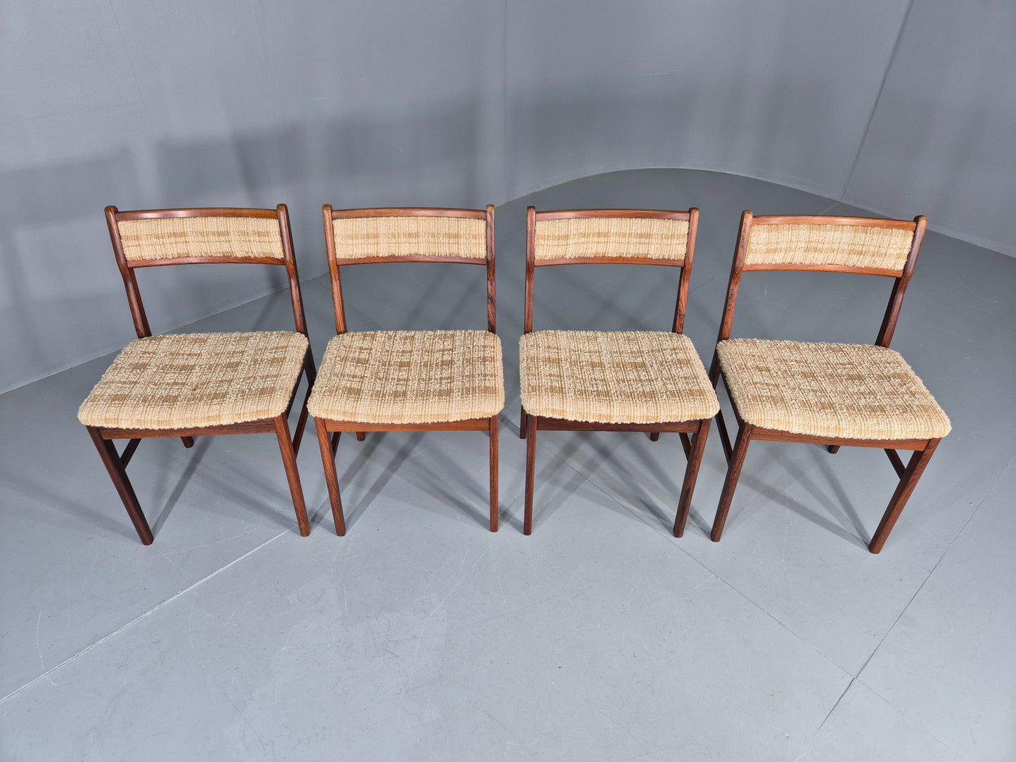 4 Vintage Midcentury Danish Dining Chairs Original 1970s Retro EB12119
