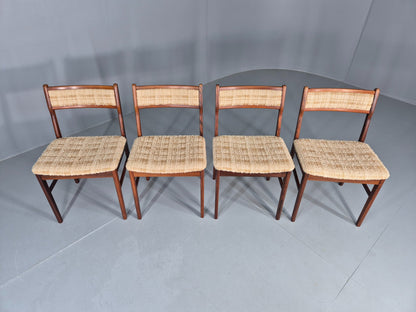 4 Vintage Midcentury Danish Dining Chairs Original 1970s Retro EB12119