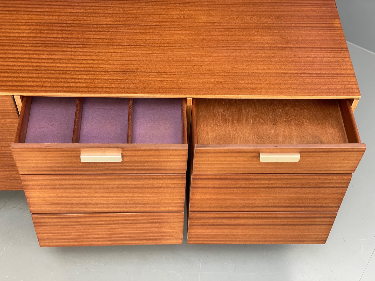 Vintage 1960s Teak Sideboard By Avalon Retro Mid Century Drawers Shelves EB12223