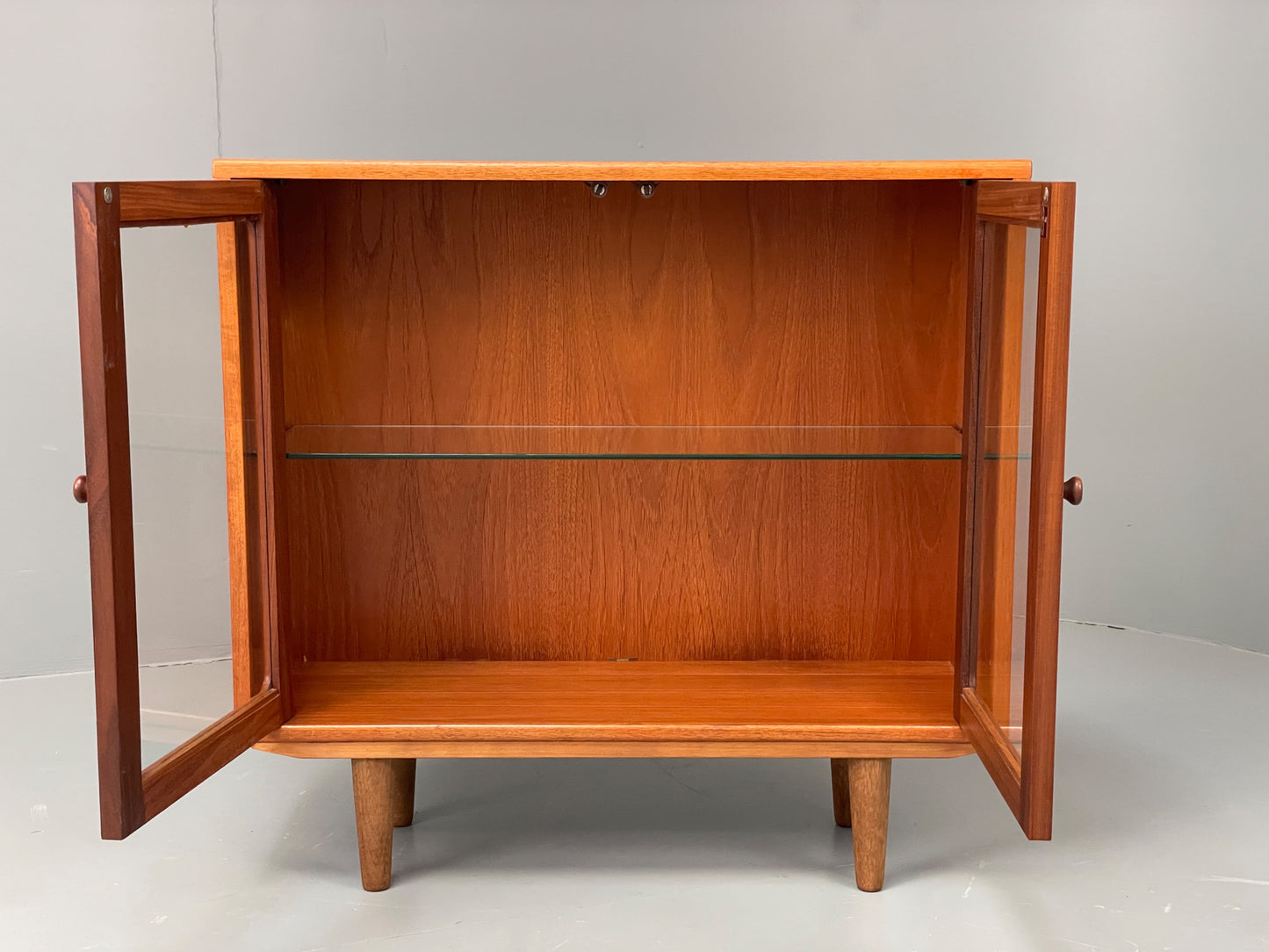 Vintage G Plan Bookcase Teak 1970s Glazed Doors Shelving Mid Century EB12900