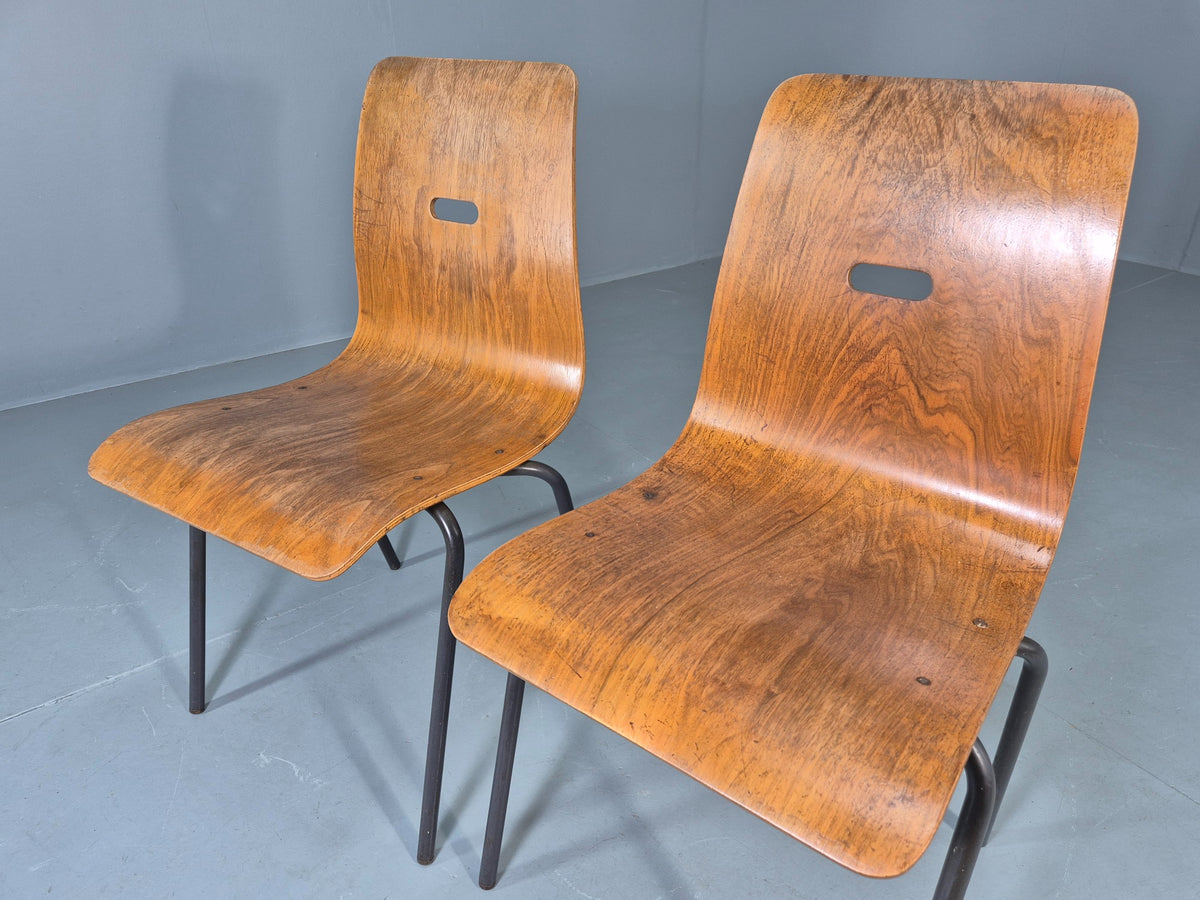 2 Vintage Robin Day Q Stak Chairs for Hille 1950s Design MCM Retro EB13130