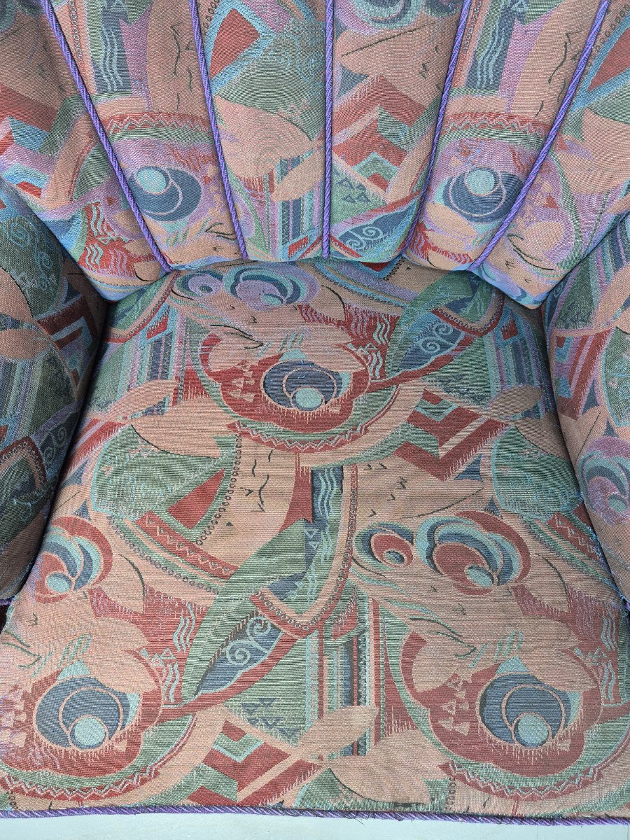 Vintage Danish Art Deco Armchair with 1980s Purple Makeover Retro MCM EB12763