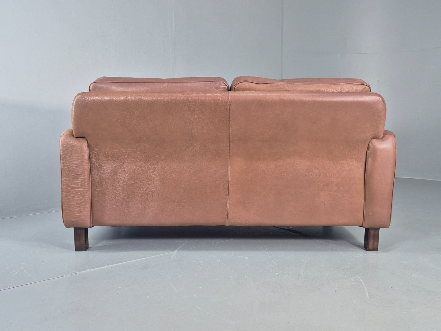 Vintage 2 Seater Leather Settee 1970s Thams Buffalo Leather Retro MCM EB12378
